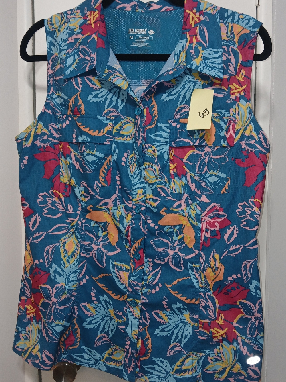 Reel Legends Women’s Teal Floral Button-Up Shirt